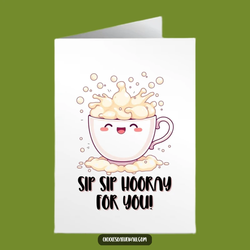 Free Printable Birthday Card: Bubble Tea-riffic Cup, Splashy Fun, Funny Downloadable Gift