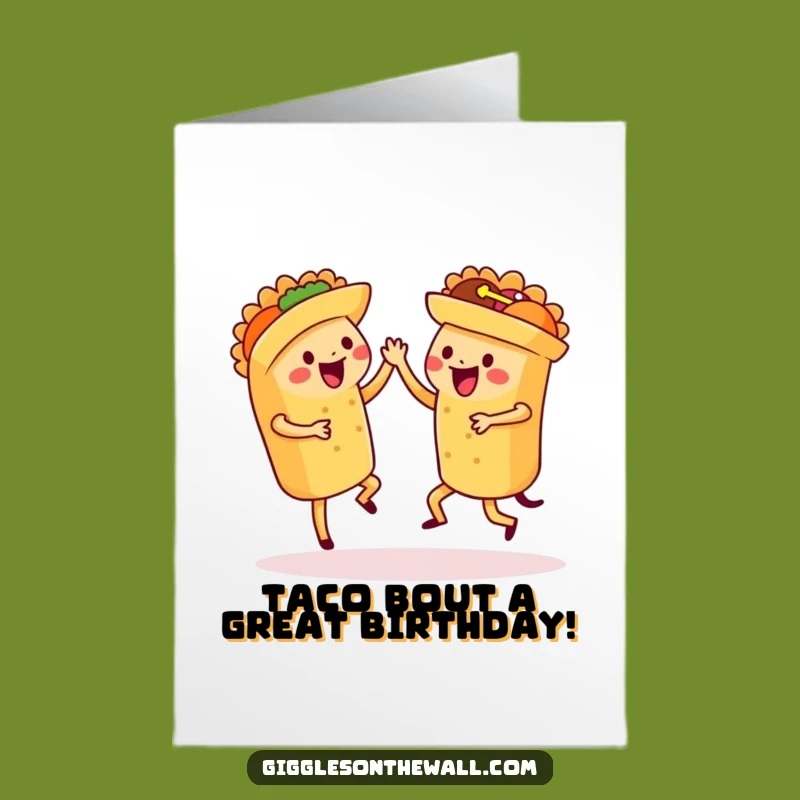 Free Printable Dancing Tacos Birthday Card: Funny Downloadable Fiesta Gift for a Spicy Celebration