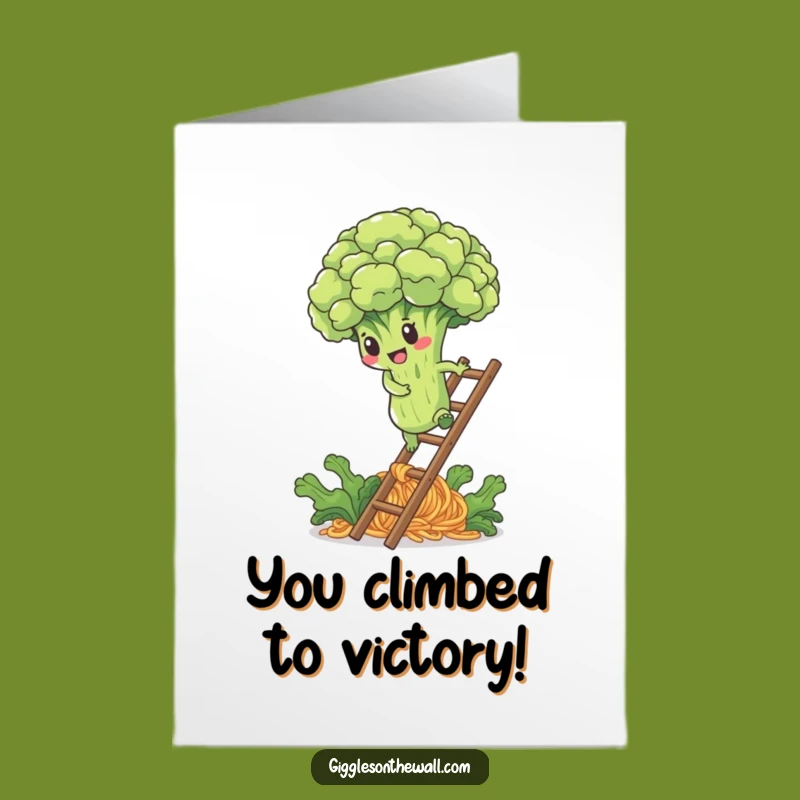 Free Printable Broccoli Congrats Card - Ambitious Downloadable Art & DIY Gift