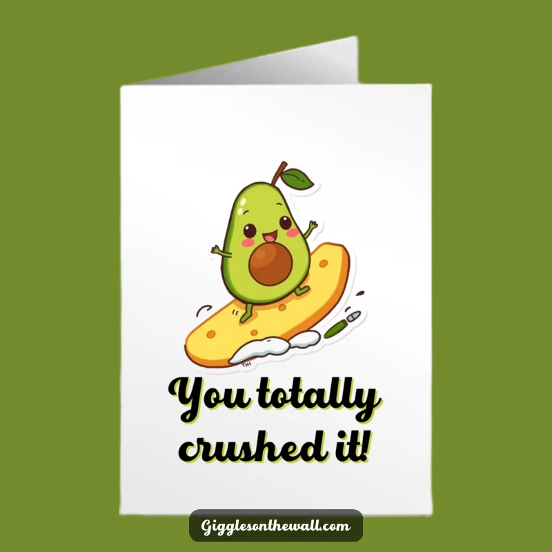 Free Printable Congrats Card: Avocado Surfer Chip Wins Big!