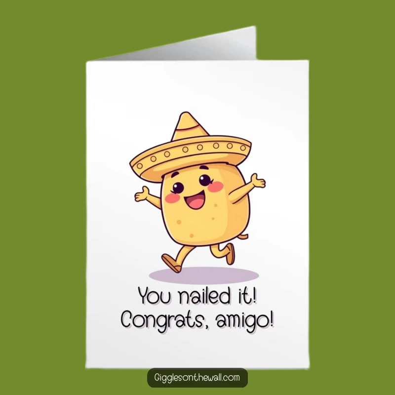 Free Printable Congrats Card: Dancing Taco Celebration, Downloadable Greeting for Fun Achievements