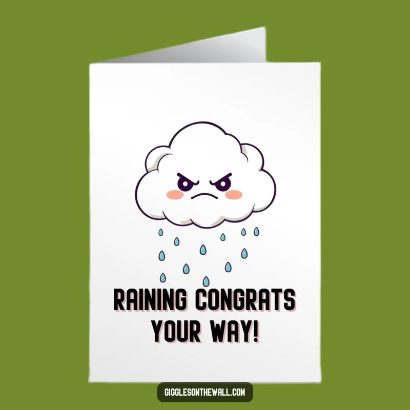 Free Printable Congrats Card: Grumpy Cloud's Happy Rain - Downloadable Gift