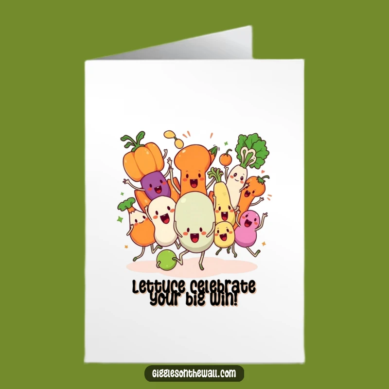 Free Printable Congrats Card: Veggie Dance Mayhem - DIY Downloadable Celebration Gift