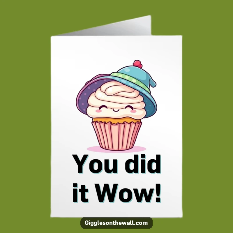 Cupcake Congrats Card Free Printable: Double Hat Fun Downloadable Gift