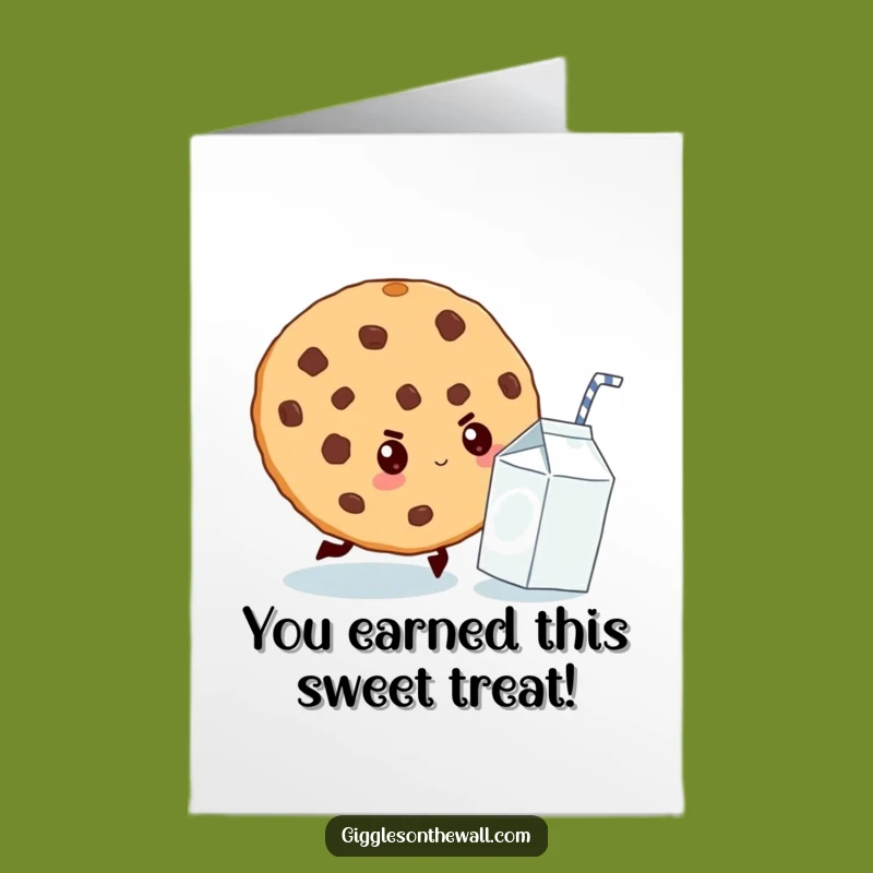 Free Printable Congratulations Card Cookie Chasing Milk Downloadable Celebration