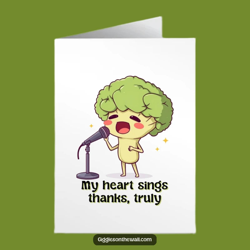 Free Printable Thank You Card Broccoli Opera Singer Downloadable Gift