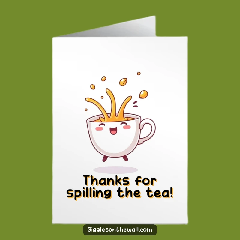 Free Printable Thank You Card: Hilarious Teacup Spill - DIY Downloadable Gratitude Gift