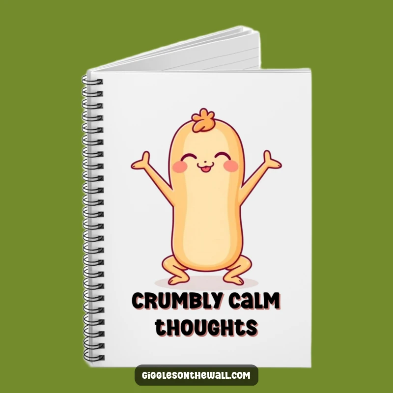 Funny Cheerful Baguette Yoga Notebook - Amusing Journal for Wellness Ideas