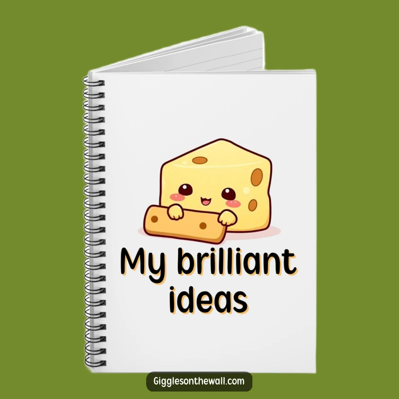 Funny Cheese Hiding Behind Cracker Notebook - Jot Down Laughs & Ideas