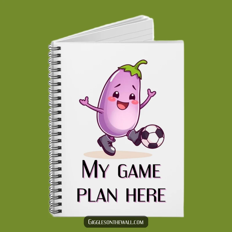 Funny Football Eggplant Notebook: Jot Down Goals with This Hilarious Kicker's Journal!