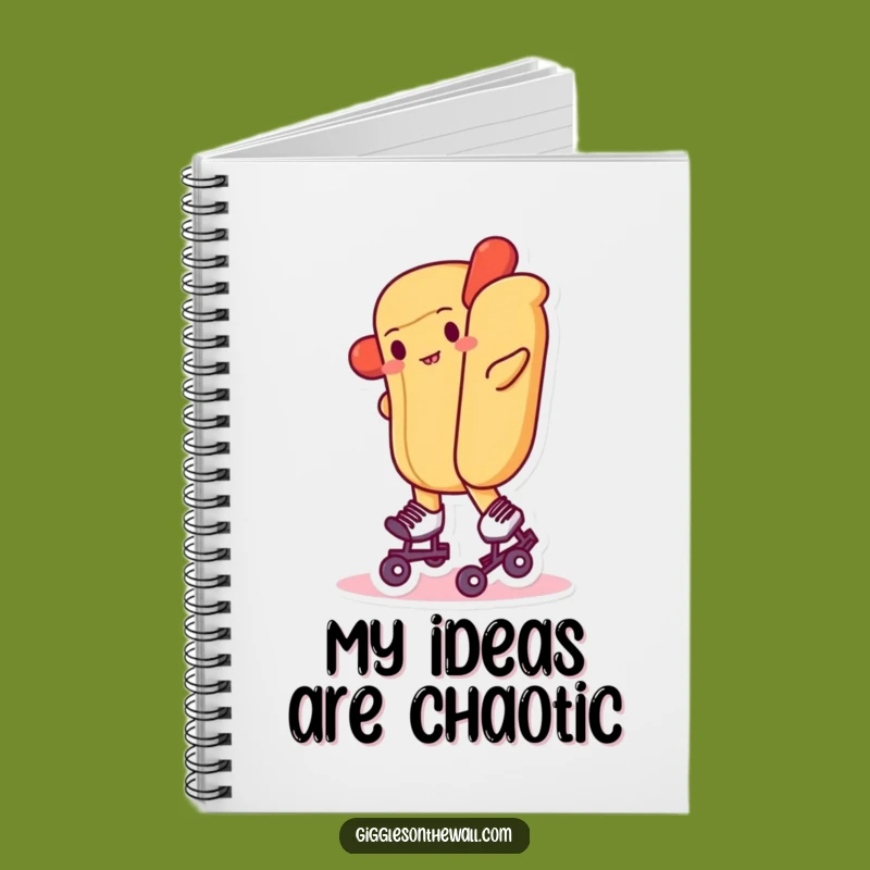 Funny Hot Dog Roller Skates Notebook: Jot Down Laughs and Ideas