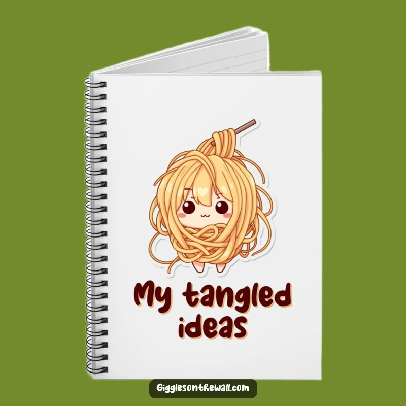 Funny Ramen Tangle Notebook - Confused Noodle Journal - Perfect Funny Gift