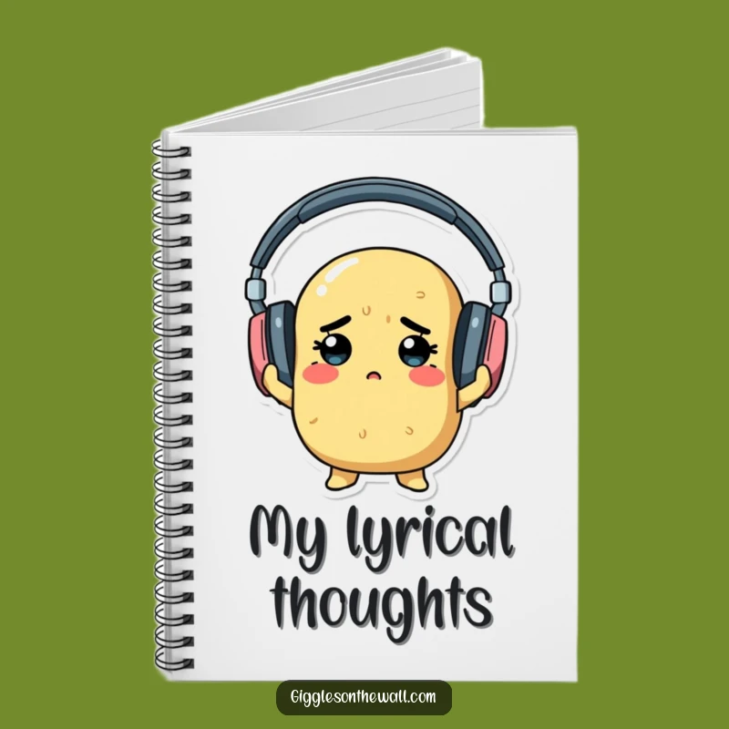 Funny Determined Potato Notebook - Jot Down Ideas with Musical Humor
