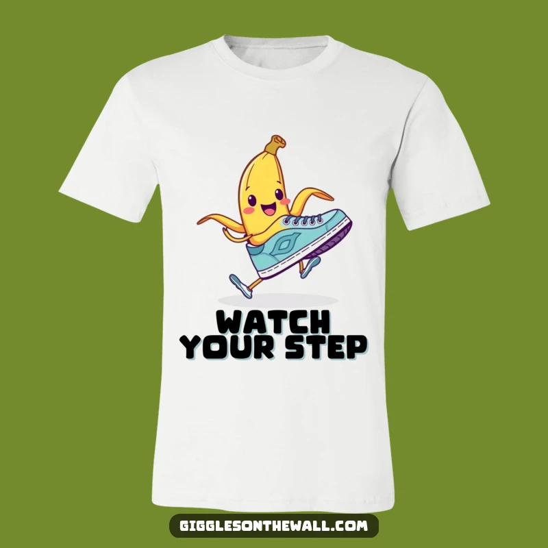 Funny Banana Peel T-Shirt: Shoe Trip Prank - Comedic Apparel!