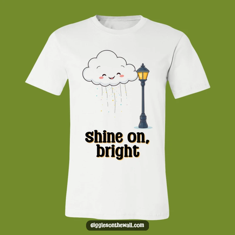 Funny Glitter Cloud T-Shirt: Happy Rain - Whimsical Apparel!