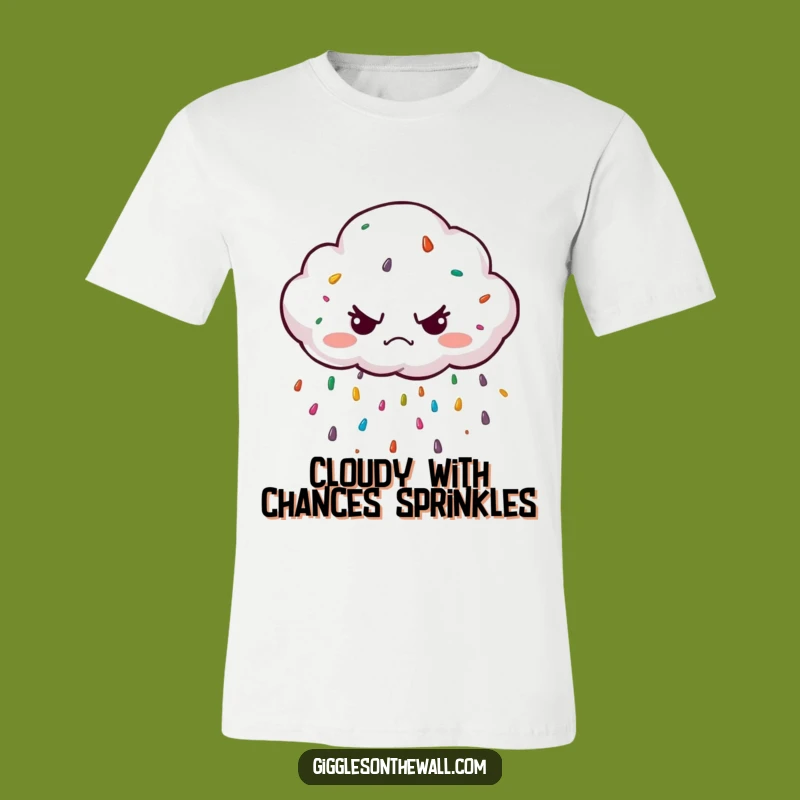 Funny Grumpy Cloud T-Shirt: Sprinkle Rain, Quirky Gift