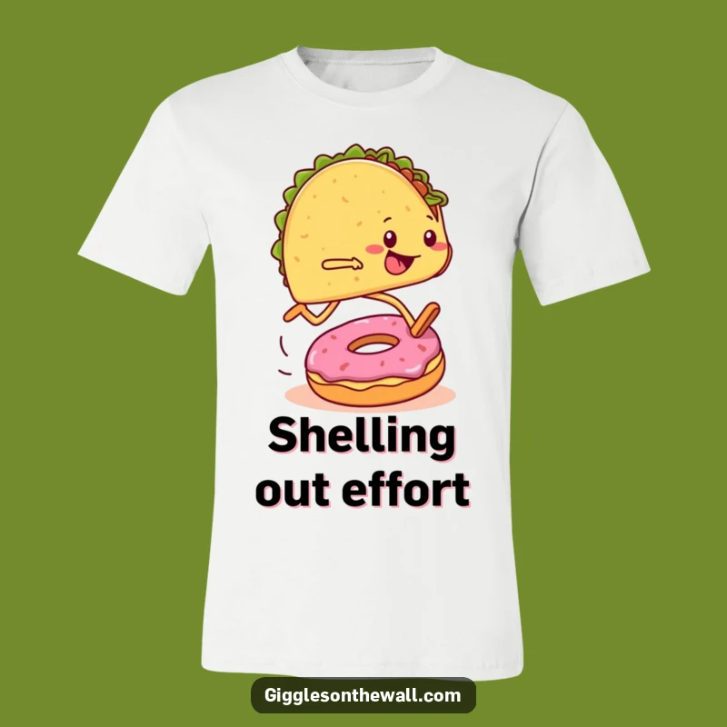 Funny Marathon Taco T-Shirt: Tripping Runner - Comedic Foodie Gift!