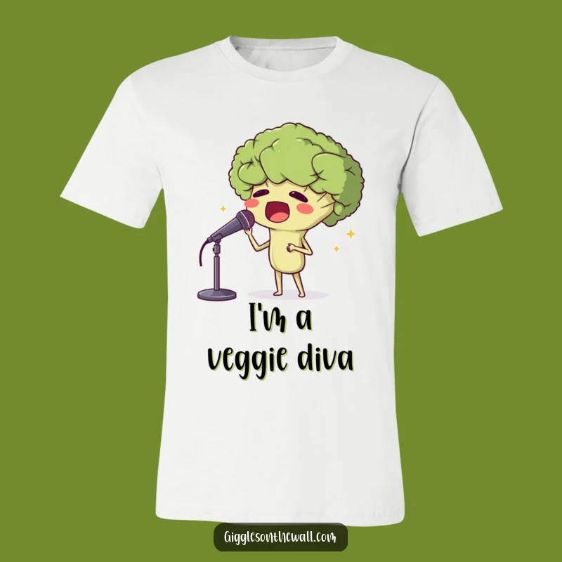 Show off your love for music and healthy eating with this funny t-shirt! A broccoli opera singer is a unique way to express your vibrant personality.