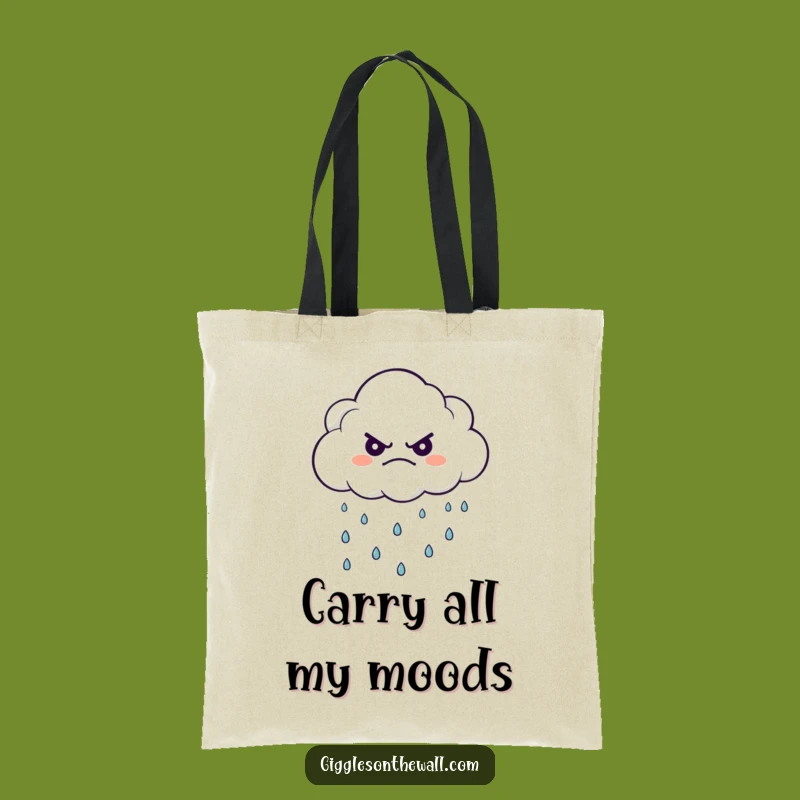 Funny Grumpy Cloud Tote Bag - Practical Humor for Your Errands Gift