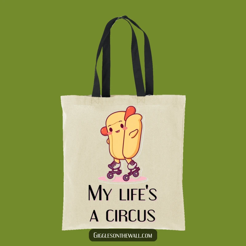 Funny Hot Dog Roller Skates Tote Bag: Carry Your Laughs in Style
